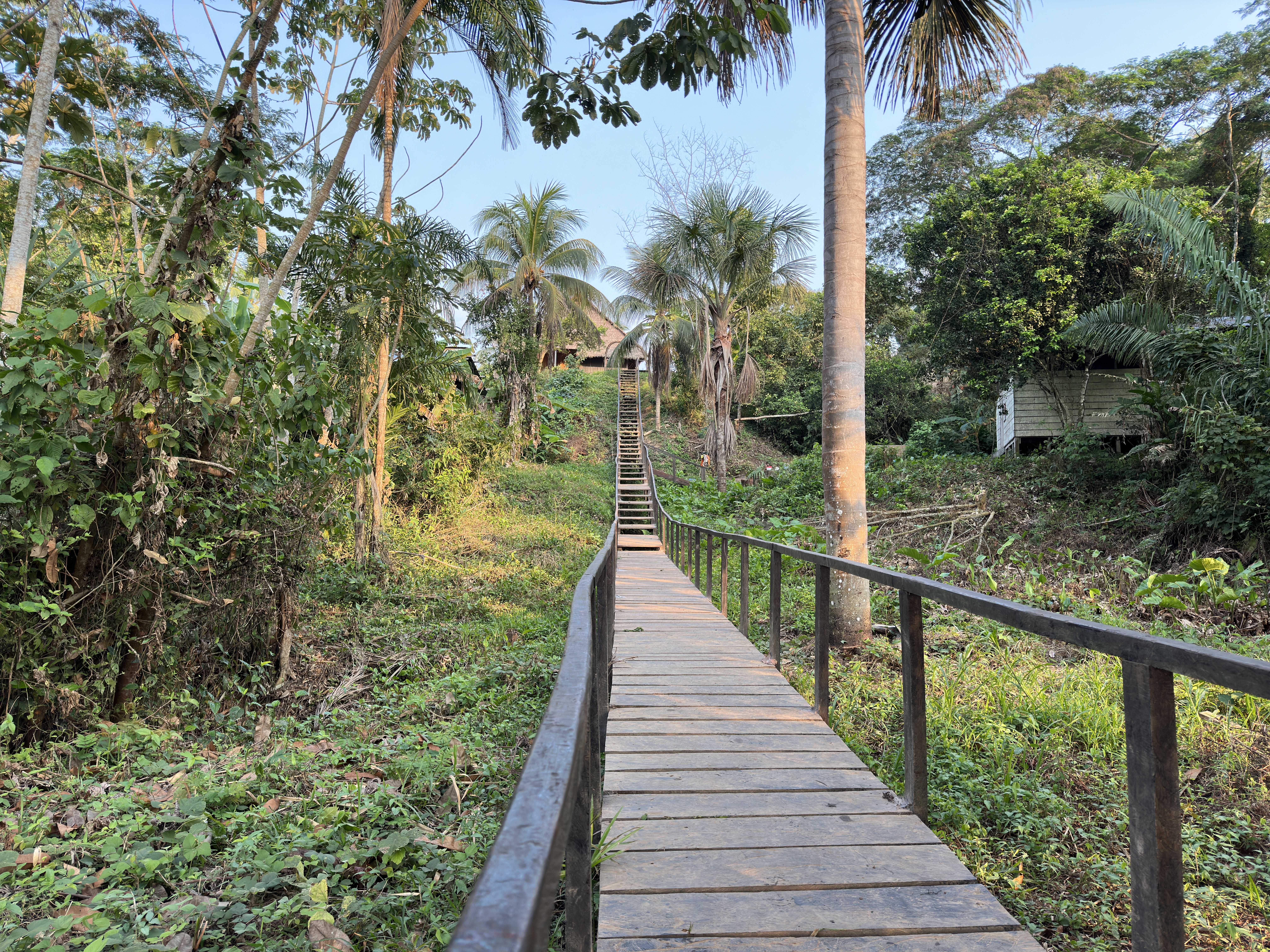 Bridge into Bolivian village